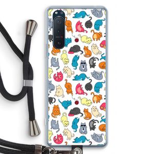 Kleurrijke katten: Sony Xperia 5 II Transparant Hoesje met koord