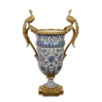 A BRONZE MOUNTED PORCELAIN VASE