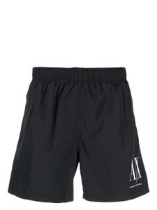 Armani Exchange short de bain à logo imprimé - Noir