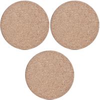 Zeller Kurken pannenonderzetters - 3x - rond - lichtbruin - D26 x H1 cm - Keuken en tafel