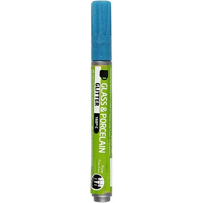 Creativ Company Glas- en porseleinstift glitter semi-dekkend - turquoise