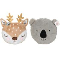 Dieren sierkussen set kinderkamer - koala beer/hert - 32/31 cm - polyester