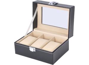 Horlogebox - Horlogedoos - Voor 3 Horloges - Zwart
