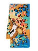 Moschino logo-print satin scarf - Bleu - thumbnail