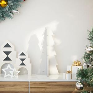 VidaXL Kerstdecoratie kerstboom 49 cm massief grenenhout wit