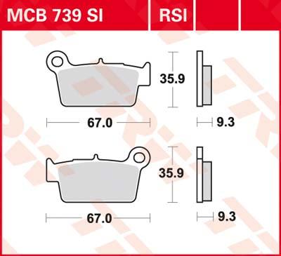 TRW Remblokken, en remschoenen voor de moto, MCB739RSI Sinter competitie offroad