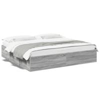 Bedframe bewerkt hout grijs sonoma eikenkleurig 200x200 cm