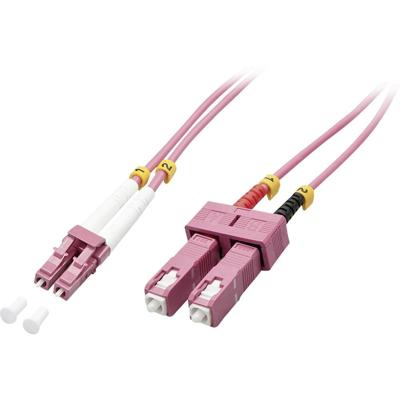 LINDY 46360 Glasvezel Optische vezel Aansluitkabel Multimode OM4 1.00 m