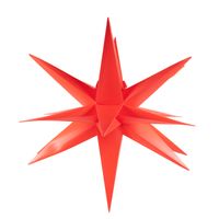 Red 3D Star 60Cm / 10Led Warm White / 1,5M Transparen - Anna's Collection