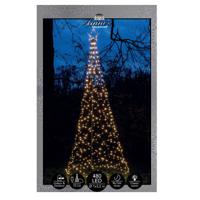 Vlaggenmast kerstboom met ster - kerstverlichting - 480 leds - H320 cm - warm wit