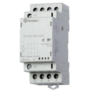 Finder 22.34.0.024.4720 Contactor 3x NO, 1x NC 24 V/DC, 24 V/AC 25 A 1 stuk(s)