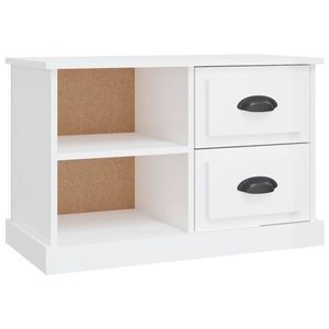 The Living Store Tv-kast Trendy - Tv-meubel met opbergruimte - 73x35.5x47.5 cm - Hoogglans wit