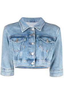 MOSCHINO JEANS veste en jean à coupe crop - Bleu