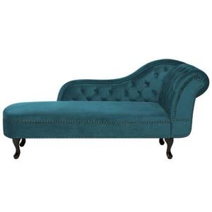 Beliani - NIMES - Chaise longue - Blauwgroen - Rechterzijde - Fluweel