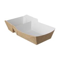 TakeAware Frietbakje a20 bio kraft/wit (a14+saus)(400 stuks)