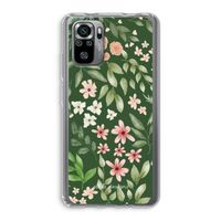 Botanical green sweet flower heaven: Xiaomi Redmi Note 10S Transparant Hoesje