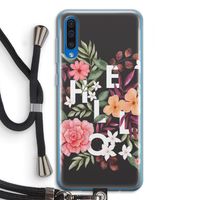 Hello in flowers: Samsung Galaxy A50 Transparant Hoesje met koord