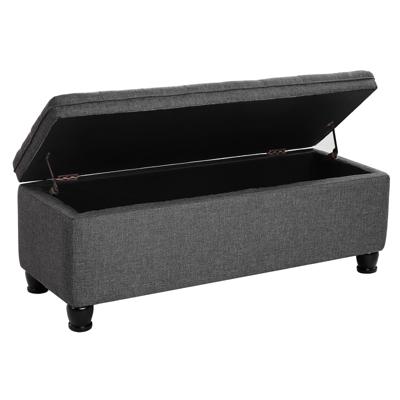 Opvouwbare zitbank met opbergruimte en comfortabele bekleding, Donkergrijs