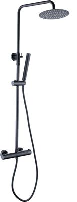 Wiesbaden Twenty eco thermostatische regendoucheset opbouw rond mat zwart