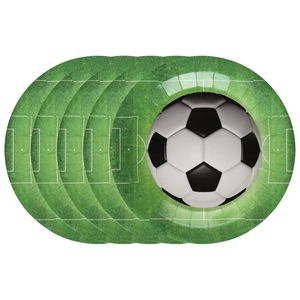 Feest wegwerpbordjes - voetbal - 50x stuks - 23 cm - groen