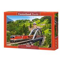 Castorland legpuzzel train on the bridge, 500st.