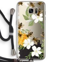 No flowers without bees: Samsung Galaxy S7 Edge Transparant Hoesje met koord