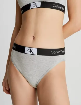 Calvin Klein Brazilian dames - High Waist - Grijs - Hoge dames brazilian slip - Katoenen taille slip
