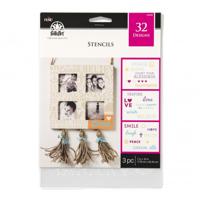 FolkArt • plastic stencil x3 text