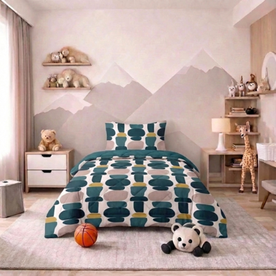 Kids Easy Dekbed Zonder Overtrek - Stacking Stones Kids Print 140x200 Cm Fresh And Co - Dekbed-Discounter.nl