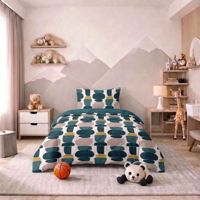 Kids Easy Dekbed Zonder Overtrek - Stacking Stones Kids Print 140x200 Cm Fresh And Co - Dekbed-Discounter.nl