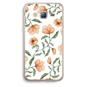 Peachy flowers: Samsung Galaxy J3 (2016) Transparant Hoesje