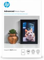 HP Advanced Photo-papier, glanzend, 250 g/m2, 10 x 15 cm (101 x 152 mm), 100 vellen  Zwart