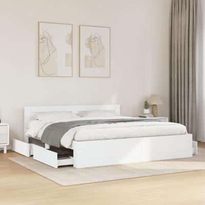 Bedframe met hoofdeinde zonder matras 180x200 cm wit