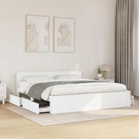 Bedframe met hoofdeinde zonder matras 180x200 cm wit