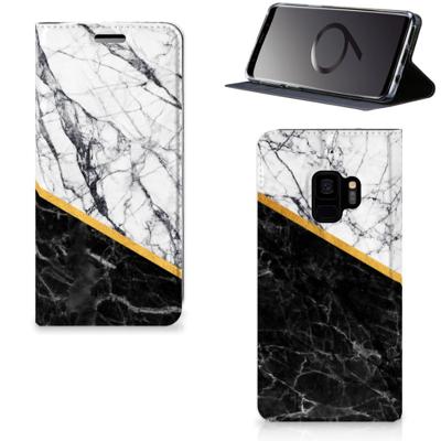 Samsung Galaxy S9 | Standcase | Marmer Wit Zwart - Origineel Cadeau Man