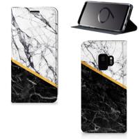 Samsung Galaxy S9 | Standcase | Marmer Wit Zwart - Origineel Cadeau Man