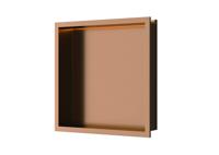 Inbouwnis Luca Sanitair 30x30x6,5 cm RVS Geborsteld Koper PVD + LED verlichting Luca Sanitair