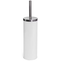 MSV Toiletborstel in houder/wc-borstel - metaal - ivoor wit - 38 cm - Toiletborstels - thumbnail