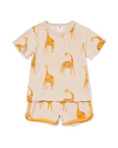 HEMA Baby Kledingset Badstof Giraf Ecru (ecru)