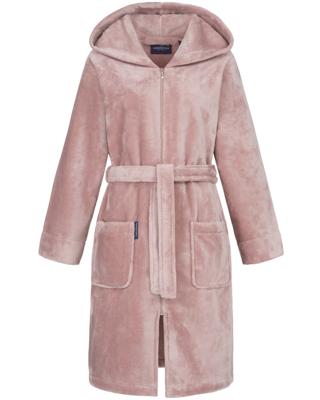 Morgenstern Morgenstern Damesbadjas met capuchon Donna poederroze Maat XL