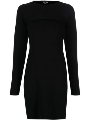 TOM FORD robe courte à manches longues - Noir