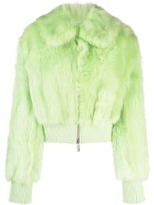 Blumarine veste bomber en peau lainée - Vert