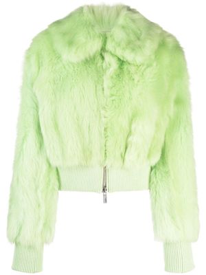 Blumarine veste bomber en peau lainée - Vert