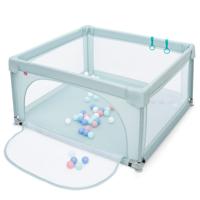 Babybox Speelbox met Ademend Gaas met 50 Speelballen 126 x 126 x 68 cm Blauw