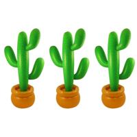 Opblaasbare cactus - 3x stuks - 87 cm - decoraties - versiering - Mexico of Tropische Hawaii thema -