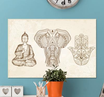 Modern canvas schilderij Boeddha hamsa hand symbool