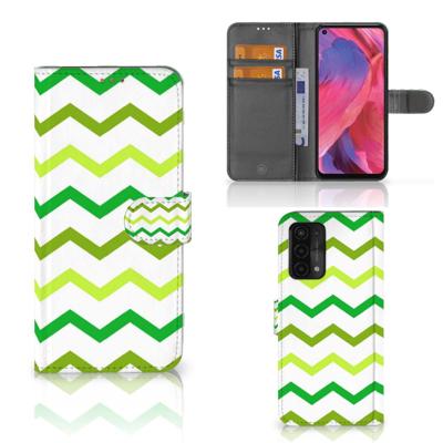OPPO A54 5G | A74 5G | A93 5G | Telefoon Hoesje | Zigzag Groen