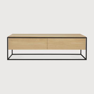 Ethnicraft TV-meubel 'Monolit' Geolied Eikenhout, 140cm, kleur Naturel