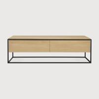 Ethnicraft TV-meubel 'Monolit' Geolied Eikenhout, 140cm, kleur Naturel