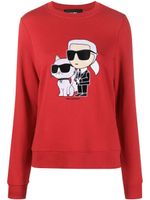 Karl Lagerfeld sweat Hero Ikonik Karl & Choupette - Rouge - thumbnail